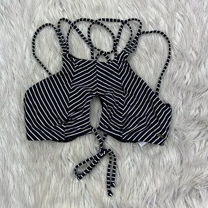 O'Neill Women's Striped Strappy Back High Neck Bikini Top - Swim Suit